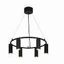 Pendelarmatuur VICO CHANDELIER 6-vlams GU10 IP20, zwart dimbaar