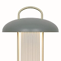 Nordlux Tafellamp op batterijen MIRANO PORTABLE IP20, goud, stoffig groen dimbaar