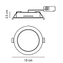 Nordlux ceiling recessed luminaire MANACOR 18 IP20/IP44, white dimmable
