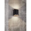 Nordlux Wandarmatuur voor buitenshuis NICO 22 ROUND MAXI GU10 IP54, zwart dimbaar