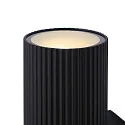 Nordlux Wandarmatuur voor buitenshuis KYKLOP RIPPLE WL MAXI up / down, cilindrisch, met Lamphouder E27 IP54, zwart mat