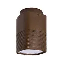 outdoor ceiling luminaire SIDARA CL square, perforated, sea-air resistant, with lamp socket E27 IP54, seaside metallic brown