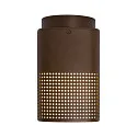 outdoor ceiling luminaire SIDARA CL square, perforated, sea-air resistant, with lamp socket E27 IP54, seaside metallic brown