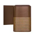Nordlux outdoor wall luminaire SIDARA WL square, perforated, sea-air resistant, with lamp socket E27 IP54, seaside metallic brown