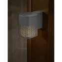 Nordlux outdoor wall luminaire SIDARA WL square, perforated, sea-air resistant, with lamp socket E27 IP54, seaside anthracite