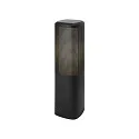 bollard light SIDARA 45 square, perforated, sea-air resistant, with lamp socket E27 IP44, seaside black