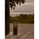 Nordlux bollard light SIDARA 45 square, perforated, sea-air resistant, with lamp socket E27 IP44, seaside black