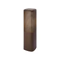 bollard light SIDARA 45 square, perforated, sea-air resistant, with lamp socket E27 IP44, seaside metallic brown