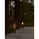 bollard light SIDARA 45 square, perforated, sea-air resistant, with lamp socket E27 IP44, seaside metallic brown