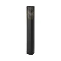 bollard light SIDARA 95 square, perforated, sea-air resistant, with lamp socket E27 IP44, seaside black