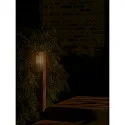 Nordlux bollard light SIDARA 95 square, perforated, sea-air resistant, with lamp socket E27 IP44, seaside metallic brown