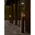 Nordlux bollard light SIDARA 95 square, perforated, sea-air resistant, with lamp socket E27 IP44, seaside metallic brown