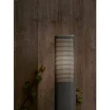 bollard light SIDARA 95 square, perforated, sea-air resistant, with lamp socket E27 IP44, seaside anthracite