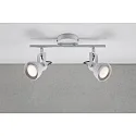 Spotlight bar ASLAK 2-vlams, instelbaar GU10 IP20, verkeerswit dimbaar