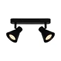 Spotlight bar EIK 2-vlams, instelbaar GU10 IP20, zwart mat dimbaar