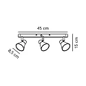 spotlight bar EIK 3 flames, adjustable GU10 IP20, black matt dimmable