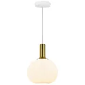 Nordlux Pendant luminaire ALTON 25, shade Ø 25cm, height 33cm, pendulum 300cm, E27, white / brass / black