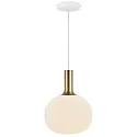 Nordlux Pendant luminaire ALTON 25, shade Ø 25cm, height 33cm, pendulum 300cm, E27, white / brass / black