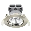 Nordlux Nordlux LED Recessed Downlight FREMONT IP23, Ø 8.5cm, 5.5W 2700K 345lm 36°, swiveling 12°, brushed steel