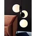 Pendelarmatuur LILLY E14 IP20, opaalwit, zwart 