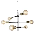 Pendelarmatuur JOSEFINE E27 IP20, messing, zwart, zwart mat 