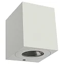 Wandarmatuur voor buitenshuis KUBI 2 IP44, helder, wit 