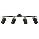 Plafondarmatuur LOTUS 4-vlams E14 IP20, messing, zwart 