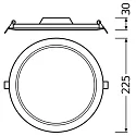 Ledvance LED Recessed luminaire DOWNLIGHT SLIM ROUND Ø 22.5cm x H 3cm, 18W 4000K 1530lm 120°