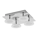 Wandarmatuur SMART+ WIFI ORBIS WALL WAVE 300X300MM TW 4-vlams, hoekig, Tunable White, bedienbaar via WLAN / WIFI IP44, dimbaar