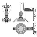Ledvance Inbouwarmatuur KIT LEDR GU10 8.3W CRI90 3000K DIM IP20, 8,3W 575lm 3000K 36° 36° CRI 90