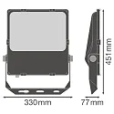 Ledvance floodlight FL PFM DA SYM R30 150W 4000K BK DALI controllable, symmetrical IP66, black