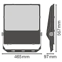 Ledvance Strijklicht FL PFM DA SYM R30 290W 4000K BK DALI aanstuurbaar, symmetrisch IP66, zwart