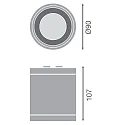 Ledvance Plafondarmatuur voor buiten DL SURFACE IP65 DN 90 P 15W 840 36D WT cilindrisch, opbouwversie IP65/IP65, wit