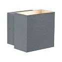 Wandarmatuur voor buitenshuis LED CYBO groot, hoekig, roteerbaar IP65, grijs 