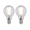 Filamentlamp druppelvorm P45 set van 2 E14 3W 250lm 2700K CRI >80 