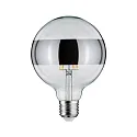 Paulmann Lichtbron filament globe DECO GLOBE LED MIRROR-RING SILVER G125 helder E27 6,5W 640lm 2700K CRI >80 dimbaar