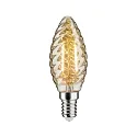 LED Filament Candle Lamp turned, 230V, E14, 2.6W 2500K 260lm, gold glass clear