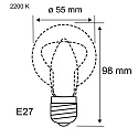 Paulmann Filamentlamp standaardvorm GOLD LIGHT schakelbaar, insectenvriendelijk A55 helder E27 4,3W 420lm 2200K CRI >80  helder