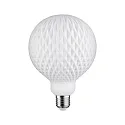 Paulmann filament lamp globe GLOBE G125 WHITE LAMPION V1 ribbed, with grid G125 matt E27 4,3W 400lm 3000K CRI >80 dimmable