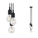 Pendant luminaire NEORDIC KETIL, 3 flames, 3x E27 max. 20W, black