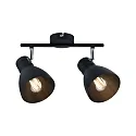 Paulmann Spot DAVY 2-vlams E27, chroom, zwart mat dimbaar