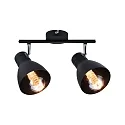 Paulmann Spot DAVY 2-vlams E27, chroom, zwart mat dimbaar