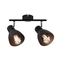 Paulmann Spot DAVY 2-vlams E27, chroom, zwart mat dimbaar