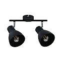 Paulmann Spot DAVY 2-vlams E27, chroom, zwart mat dimbaar