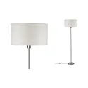 Paulmann Staande lamp TESSA met schakelaar, met lampenkap E27, crème, ijzer geborsteld dimbaar