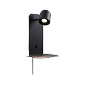 Paulmann Leesarmatuur MALENA met USB-aansluiting GU10 IP20, zwart 