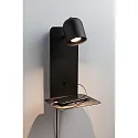Paulmann Leesarmatuur MALENA met USB-aansluiting GU10 IP20, zwart 