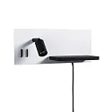 Paulmann Leesarmatuur SERRA LED met USB-aansluiting, rechts IP20, zwart, wit dimbaar