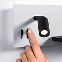 Paulmann Leesarmatuur SERRA LED met USB-aansluiting, rechts IP20, zwart, wit dimbaar