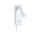 Leesarmatuur HULDA LED met USB-aansluiting IP20, wit dimbaar